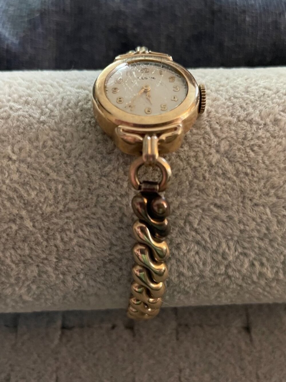 Vintage Gold Watch Elgin 1940s Deco Mid Century 10k Gold Filled Not Working - Picture 13 of 15